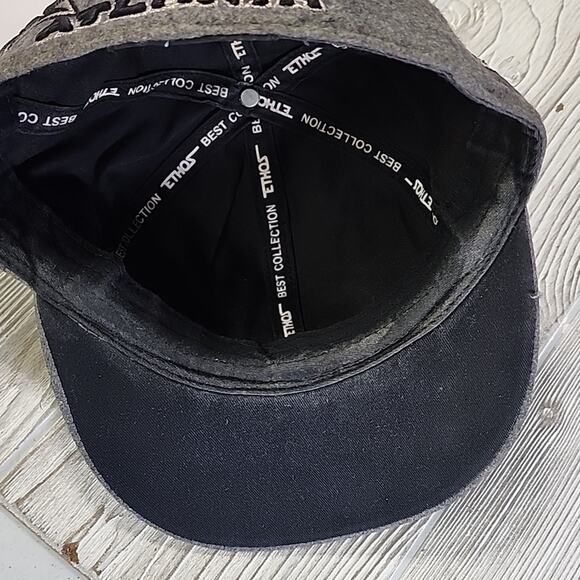 K&B Ethos 100% Wool NBA Patches Hat, Grey/Black Cap - Picture 7 of 7